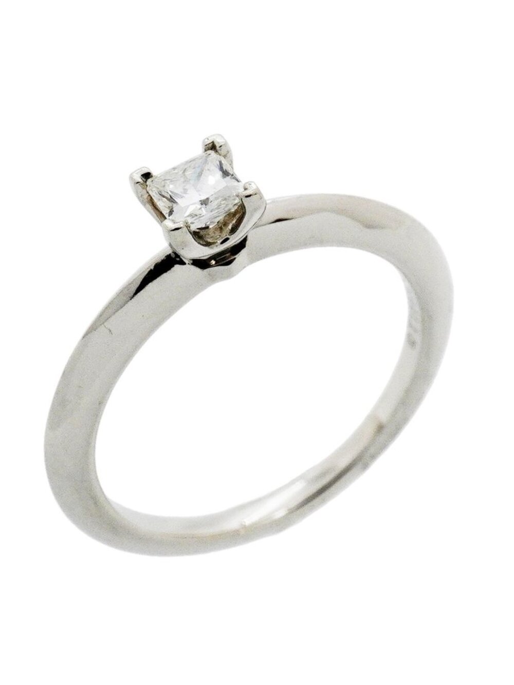 Tiffany & Co Ring Solitaire Square Cut Platinum Diamond